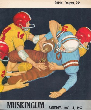 1959 Muskingum University Muskies Football Program Cover Art